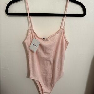 Pink Spaghetti Strap Bodysuit
